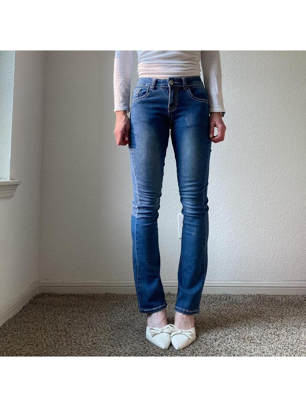 Vintage y2k low rise bootcut denim blue jeans